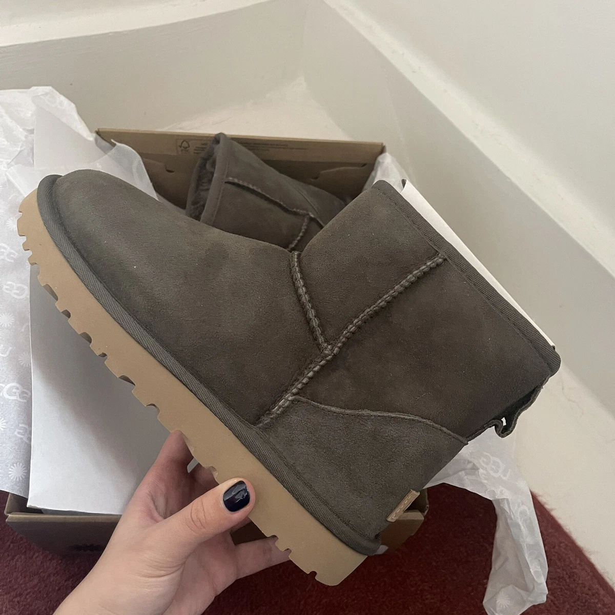 UGG Classic Mini Boots Slate Size UK 6 eBay
