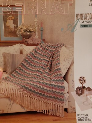 BERNAT Crochet Pattern Book Victorian Charm Afghan Booklet | eBay