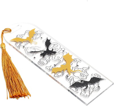Fourth Wing Dragon Bookmark with Tassel - Fantasy & Bookish Merch