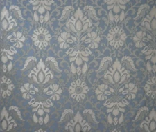 DONGHIA/RODOLPH Opulence viscose silk linen damask mediterranean blue 7 yds new