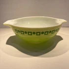 Vintage Pyrex 444 Cinderella Mixing Bowl Green Dots and Squares Promotional