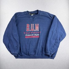Bum Equipment Sweatshirt Mens Medium Blue Logo Spell Out Streetwear 90s