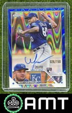 Max Castillo RC Auto 2023 Topps Chrome Update 26/150 Blue RayWave Royals