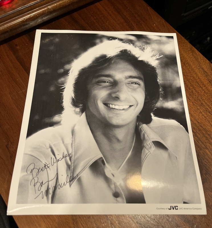 Vintage 1970s Barry Manilow JVC Press Photo 8x10 Black and White