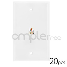20pcs White 6P6C Single Phone Jack Wall Plate RJ-11 RJ 12 Telephone Modular NEW