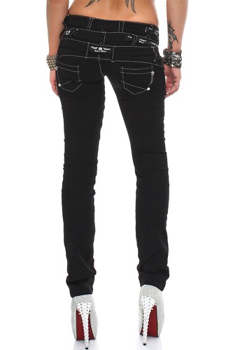 Cipo & Baxx Sexy Damen Jeans Hose Hüftjeans Skinny Slim Fit Stretch Röhre Design - 第 3/6 張圖片
