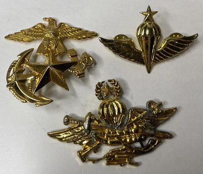#ad #ad Republic Of Korea ROK Marine Corps Visor Hat Cap amp; Parachute Badge X3 $44.50