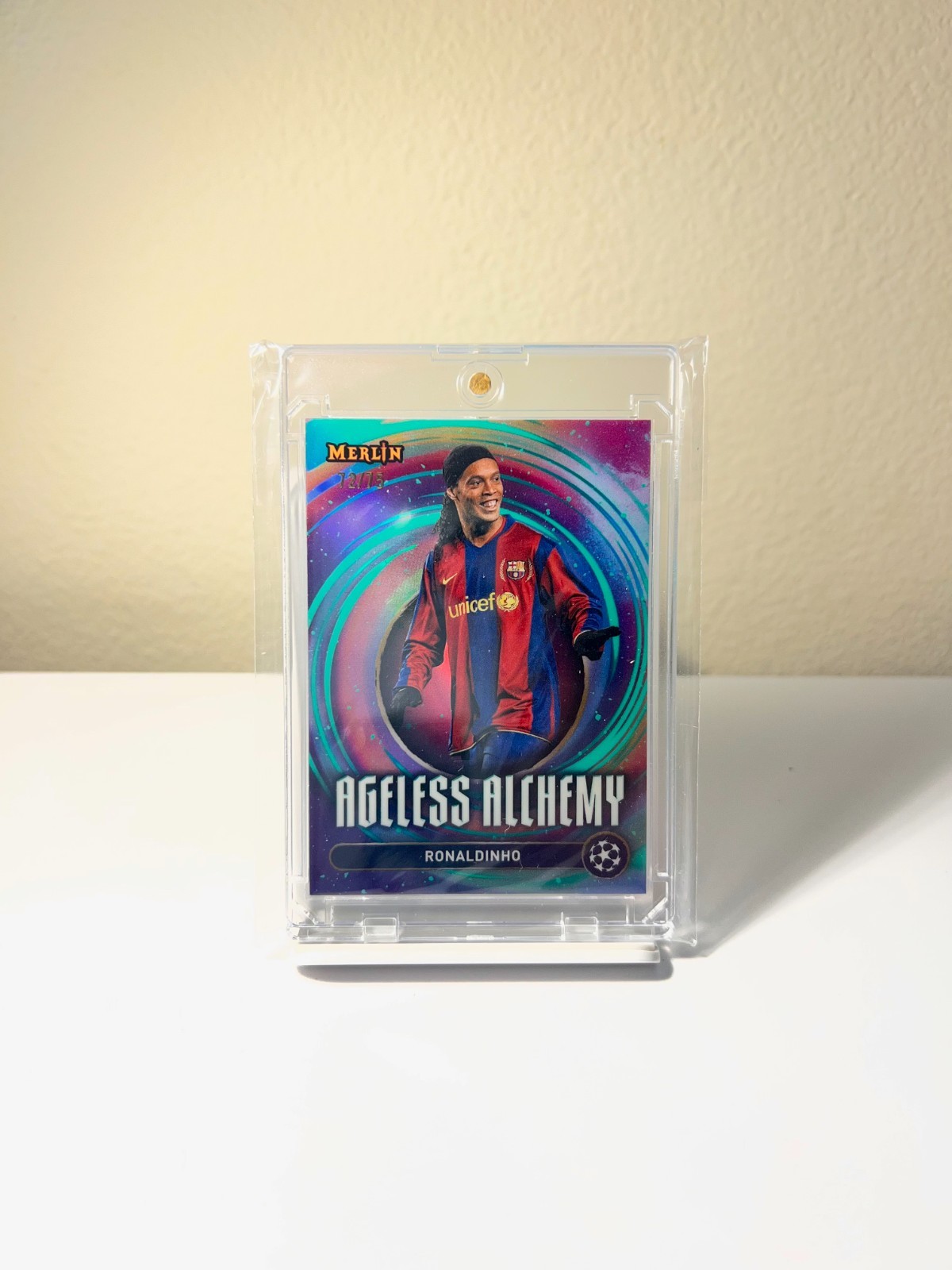 Ronaldinho #AA-21 2024 Topps Merlin Chrome Aqua Refractor Ageless Alchemy /75