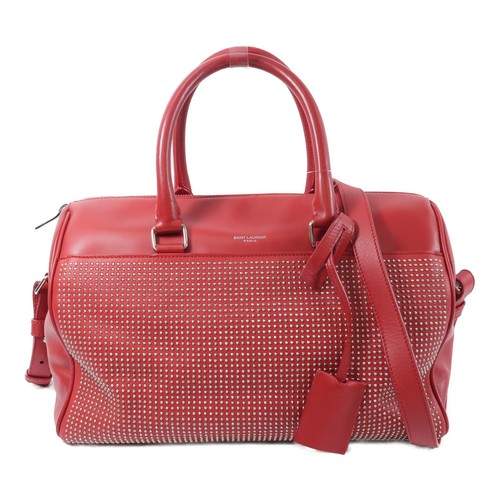 SAINT LAURENT YSL SHW Studded Classic Duffle 2 Way Shoulder Bag 332424 Calfskin