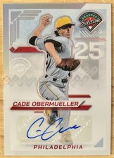 Cade Obermueller 2024 Panini Prospect Edition Prizm Auto RC PHILLIES IOWA
