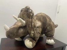 LARGE HugFun  Dinosaur Dino Triceratops 14" by 30" Plush Stuffed Animal Toy