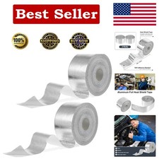 2 Rolls Insulation Aluminum Foil Tape - 2" x 100ft for Extreme Heat Shielding