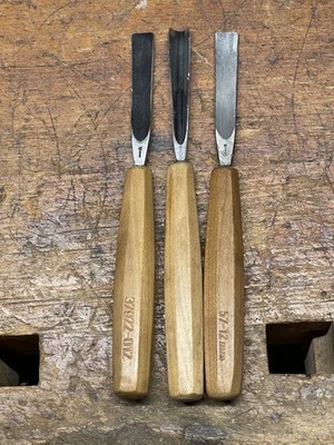 Henckels Wood Carving tools, Set of 3, Solingen Germany, SHARP!!!