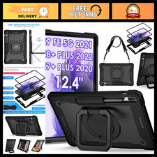 360 Rotating Case for Samsung Tab S7 FE, S8 Plus, S7 Plus - 12.4" Tablet Cover