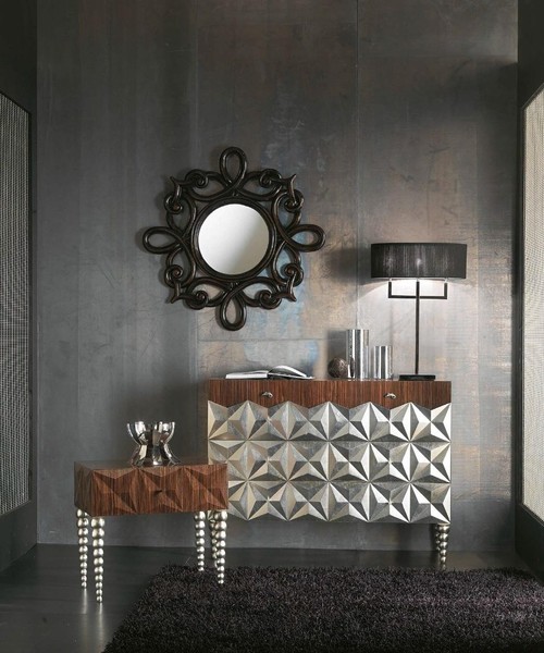 Konsolen Tisch Kommode Mit Spiegel Luxus Klasse MöBel Set Stil Nachttisch 3Tlg.-image
