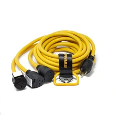 25 Ft. 125-Volt 30 Amp L5-30P to 3 Multi-Directional 5-20R Outlets Generator Pow