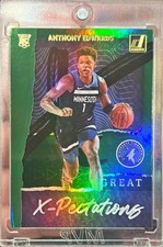 2020-21 Donruss Anthony Edwards Rookie Great X-Pectations Green Flood Holo #1 RC