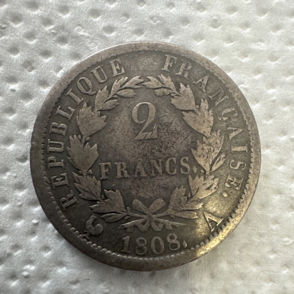 2 Francs Napoléon 1er 1808A - Photo 2/2