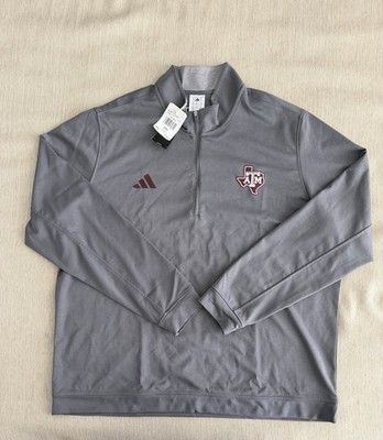 Adidas Texas A&M Aggies Coaches Elevated Quarter zip Gray JZ8591 Men s 2XL