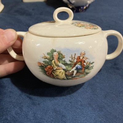 Nueva San Isidro Vintage Mexico Pottery Sugar Bowl Decor Victorian