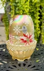 VHTF Fenton* "GOLDEN GLOW" IRIDESCENT POINSETTIA/BERRIES X-MAS 1997 FAIRY LIGHT*