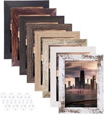 4x6 Picture Frames Set of 8, Rustic Picture Frames Multi Wood-Color,Vertical and