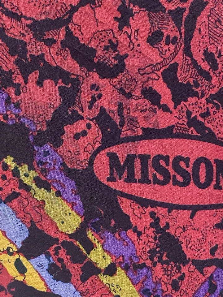 S25# Bufanda de Seda Missoni - Abstracto Multicolor Estampado Geométrico Seda y Cachemira Foto 2 de 4