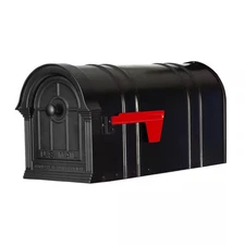 Manchester Black Steel and Aluminum Post Mount Mailbox