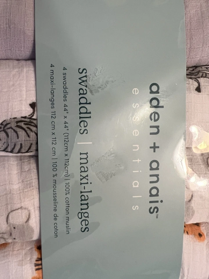 4 PK Mantas de Muselina Suave Transpirable Mantas para Bebé Aden por Aden Anais Foto 2 de 4