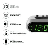 Silver Green Led Display Ascending Alarm