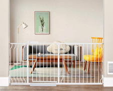 Extra Wide Pressure Mounted Baby Gate Walk through Child Kids Safety Toddler Ten