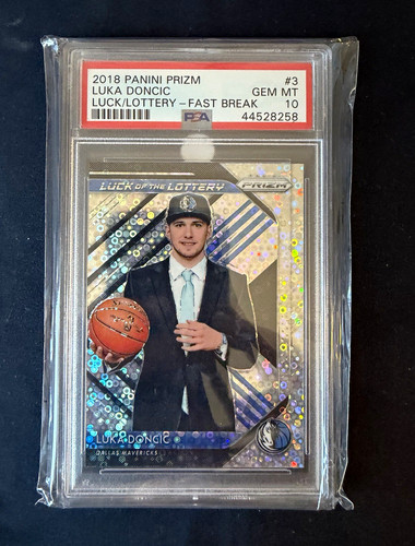 Panini 2018-19 Prizm Luka Doncic Luck of the Lottery #3 Fast Break PSA 10 RC