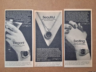 Vintage Gruen Women's Telestar Wristwatch - 1975 AD Lot Mid-Century Gold Watch