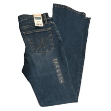 Wrangler Bootcut Women's Stretch Denim Jeans Blue 5-Pocket Solid Medium Wash