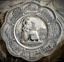 SALE: 12” GODDESS ATHENA Vintage Greek Decorative Wall Plate! Metal! Amazing!