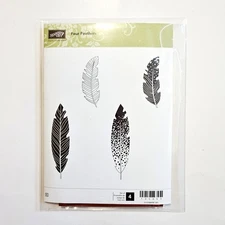 FOUR FEATHERS Stampin' Up! Cling Rubber Stamp Set Bird Boho Fly Soar um539