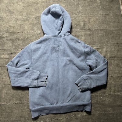 Y2K Old Navy Hoodie Men Medium Blue Zip Up Faux Fur Lined Grunge