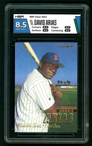1997 Fleer David Arias David Ortiz #512 HGA 8.5 Twins Rookie HOF