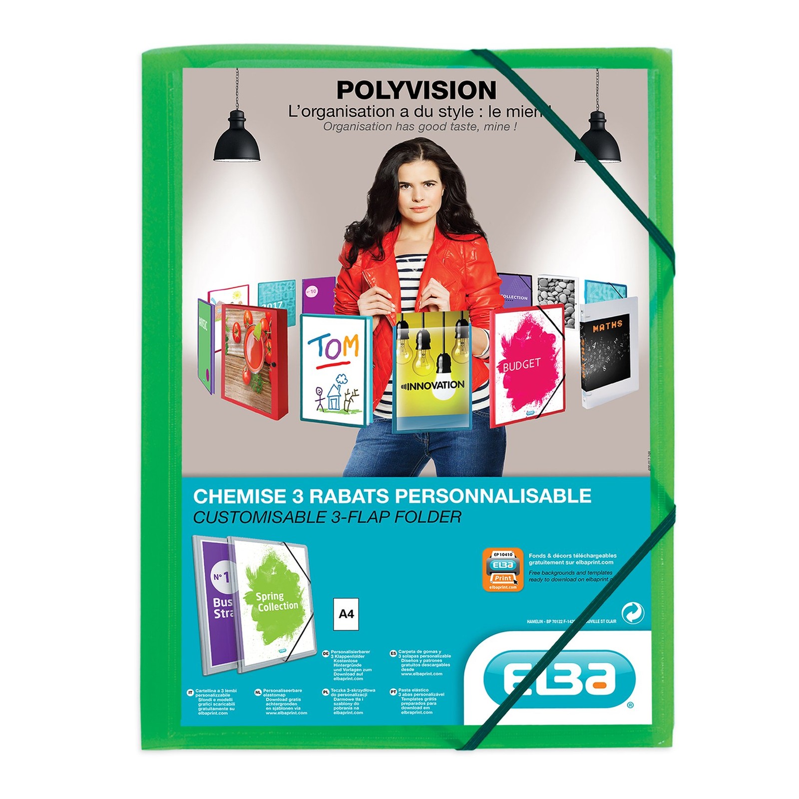 Elba A4 File FolderPlastic with DIN A4 Wallet GR N VE 1 Green a4 3590₽
