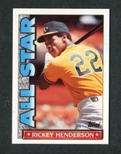 Rickey Henderson Limited Edition 1990 Topps TV GLOSSY All-Star Baseball Card #10