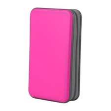 CD Case Hard Plastic Organizer Wallet for Car CD DVD 96 Capacity Hot Pink