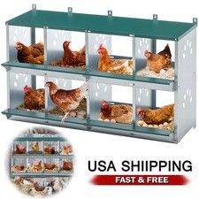 8 Compartments Chicken Nesting Box for Laying Eggs Roll Away Chicken Laying Hen