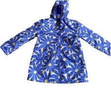 Gymboree Girls 5/6 Hooded Button up Jacket Blue Yellow Florals