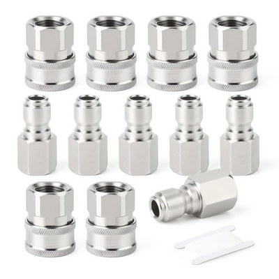 #ad 12PCS 304 Stainless Steel Pressure Washer Adapter Kit Quick Connect Fittings... $53.57