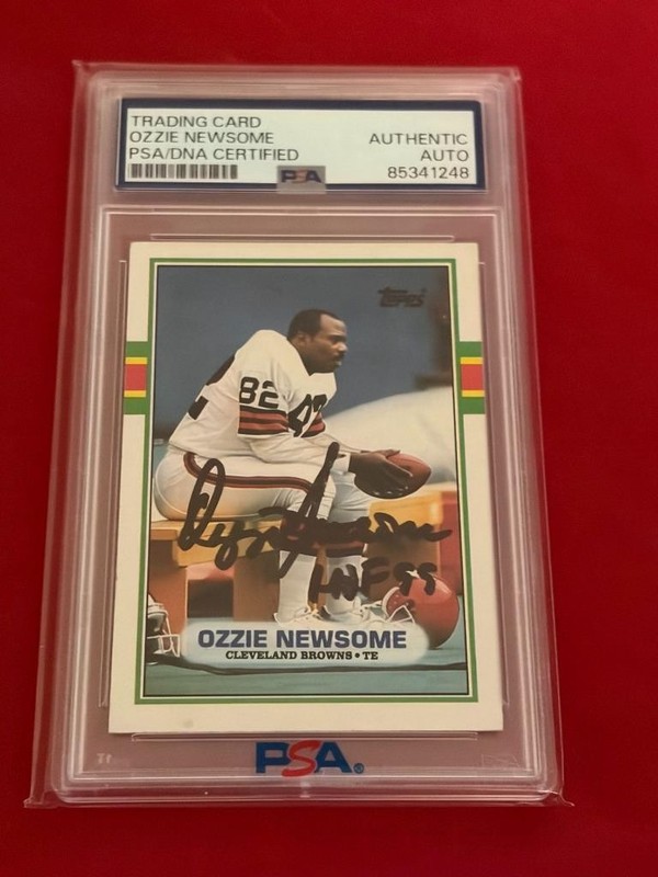 OZZIE NEWSOME BROWNS 1989 TOPPS HOF SIGNED AUTO PSA AUTHENTIC