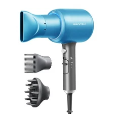 Wavytalk Hair Dryer with Diffuser, Blown Away Ionic for Curly Blue 