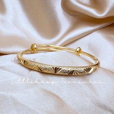 Baby 22K Gold Filled Bangles  Children Girl/boy Gold Bracelet Bangle Adjustable