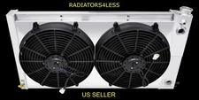 CHAMPION 3 ROW RADIATOR SHROUD 14" FANS 67-72 CHEVY C10 DUAL PASS LS SWAP NECKS