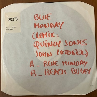 New Order Blue Monday 1988 12  Test Pressing TP Quincy Jones Mix Rare