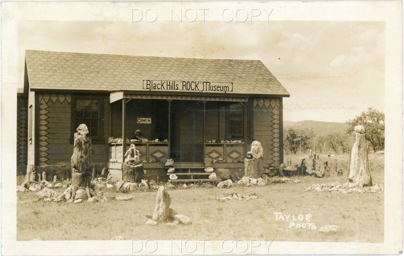 1930s RPPC Photo Postcard Black Hills Rock Museum South Dakota Roadside America